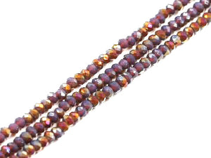 Thunder Polish Glass Crystal Red Brown Faceted Roundel 3X4Mm