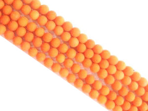 Matte Color Jade Orange Round Beads 12Mm