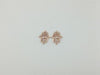 Zircon Rose Gold Metal Parts 18X28Mm