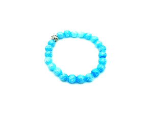Color Crack Crystal Shamballa Blue Bracelet 8Mm