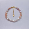 Genuine Natural Freshwater Pearl Bracelet With Gold Finish Copper Base Metal 08