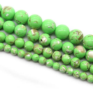 Green Shell Turquoise Round Beads 6mm