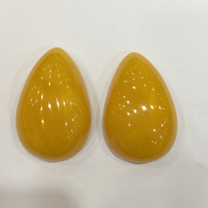 Synthetic Amber Opaque Oval Pendant 38X57mm