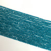 Peacock Blue Glass Super Precision Faceted Rounds 2mm