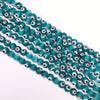 Green Coloured Glaze Evil Eye Round Beads 4mm