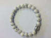 Howlite White Silver Buddha Beaded Bracelet 8Mm