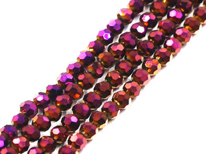 Thunder Polish Glass Crystal Purple Faceted Rounds 4Mm
