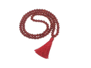 Red Onyx Tassel Necklace 108Pcs 8Mm