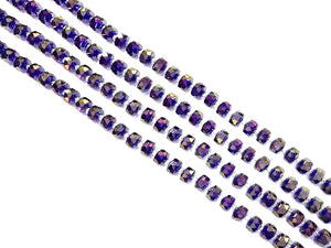 Glass Ab Purple Faceted Roundel 5X8Mm