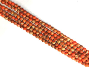 Impression Jasper Orange Ound Beads 8Mm