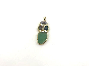 Color Agate Green Pendant 25X55Mm