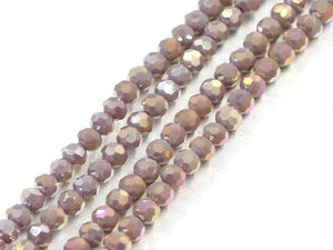 Thunder Polish Glass Crystal Purple Jade Faceted Rounds 4Mm
