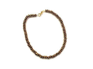 Hematite Rose Gold Faceted Roundel Bracelet 2X3Mm