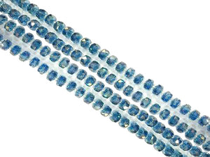 Glass Ab Blue Faceted Roundel 5X8Mm