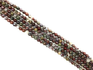 Red Lightning Agate Round Beads 6Mm
