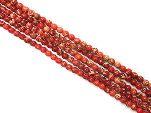 Impression Jasper Red Ound Beads 10Mm