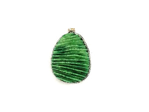 Treated Color Bamboo Coral Green Pendant 40X45-40X60Mm