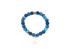 Matte Blue Sardonyx Metal Guajian Bracelet 8Mm
