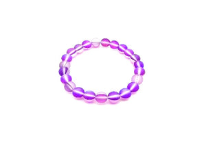 Matte Candy Color Glass Purple Bracelet 8Mm