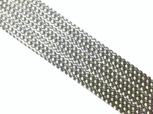 Silver Pyrite Round Beads 4Mm