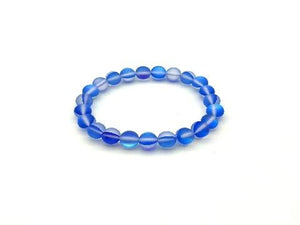 Matte Candy Color Glass Blue Bracelet 8Mm