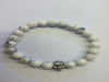 Howlite White Silver Skull Beadad Bracelet 8Mm