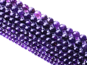 Amethyst G4 Dark Faceted Rounds 12Mm