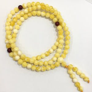 Synthetic Amber White Texture 108PCS Buddha Beads 10mm