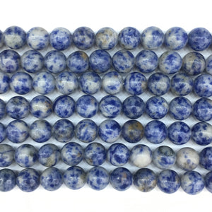 African Sodalite Big Hole Round Beads 8mm