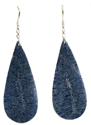 blue sponge coral Pear Drop Earrings