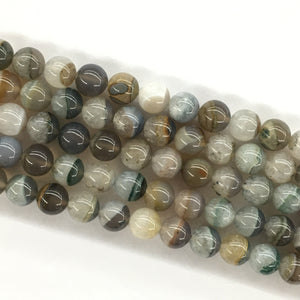 Natural Agate With Druzy Round Beads 18mm