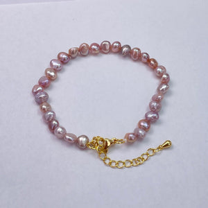 Genuine Natural Freshwater Pearl Bracelet With Gold Finish Copper Base Metal 09