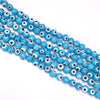 Sky Blue Coloured Glaze Evil Eye Round Beads 8mm