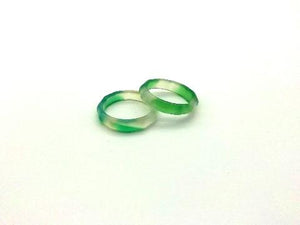 Color Agate White Green Ring Carved 5Mm