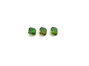 Glass Yellow Green Pillow Ring Surface 10X11Mm
