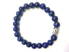 Lapis Silver Buddha Beaded Bracelet 8Mm