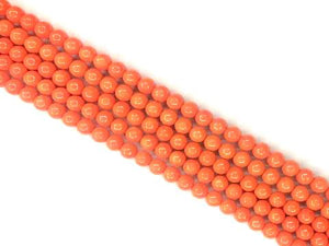 Thunder Polish Glass Crystal Orange Round Beads 6Mm
