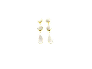 Agate Druzy White Earring A Pair 12X60Mm