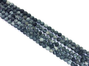 Matte Agate Black Round Beads 10Mm