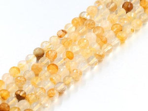 Natural Yellow Quartz Faceted Rounds 10Mm