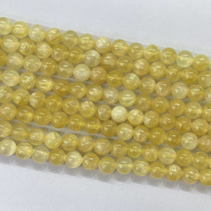 Yellow Calcite Round Beads 8Mm