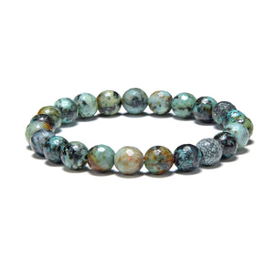 African turquoise 8mm Faceted Beads Bracelet