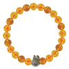 Color Crystal Quartz Citrine Round Beads 8mm Stretch Bracelet
