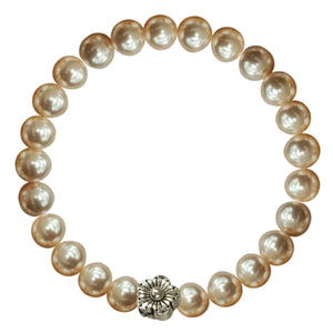 Shell Pearl Wheat Round Beads 6mm Stretch Bracelet