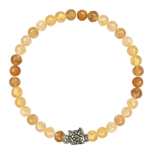 Natural Yellow Quartz Round Beads 8mm Stretch Bracelet