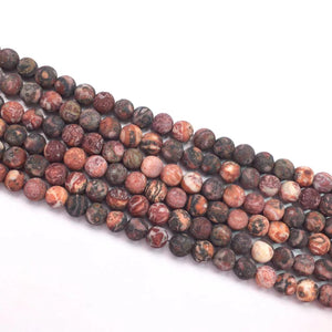 Matte Leopard Skin Jasper Round Beads 8Mm