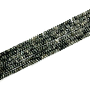 Black Labradorite Roundels 2x4mm