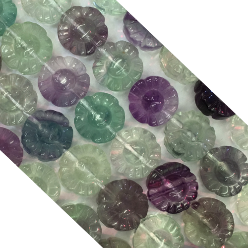 Rainbow fluorite A Sunflower 10mm