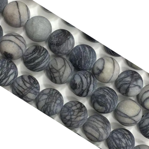 Matte Spider Web Jasper Round Beads 10Mm