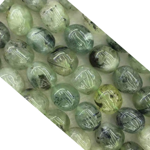African Prenite Free Form Beads 13-16mm
